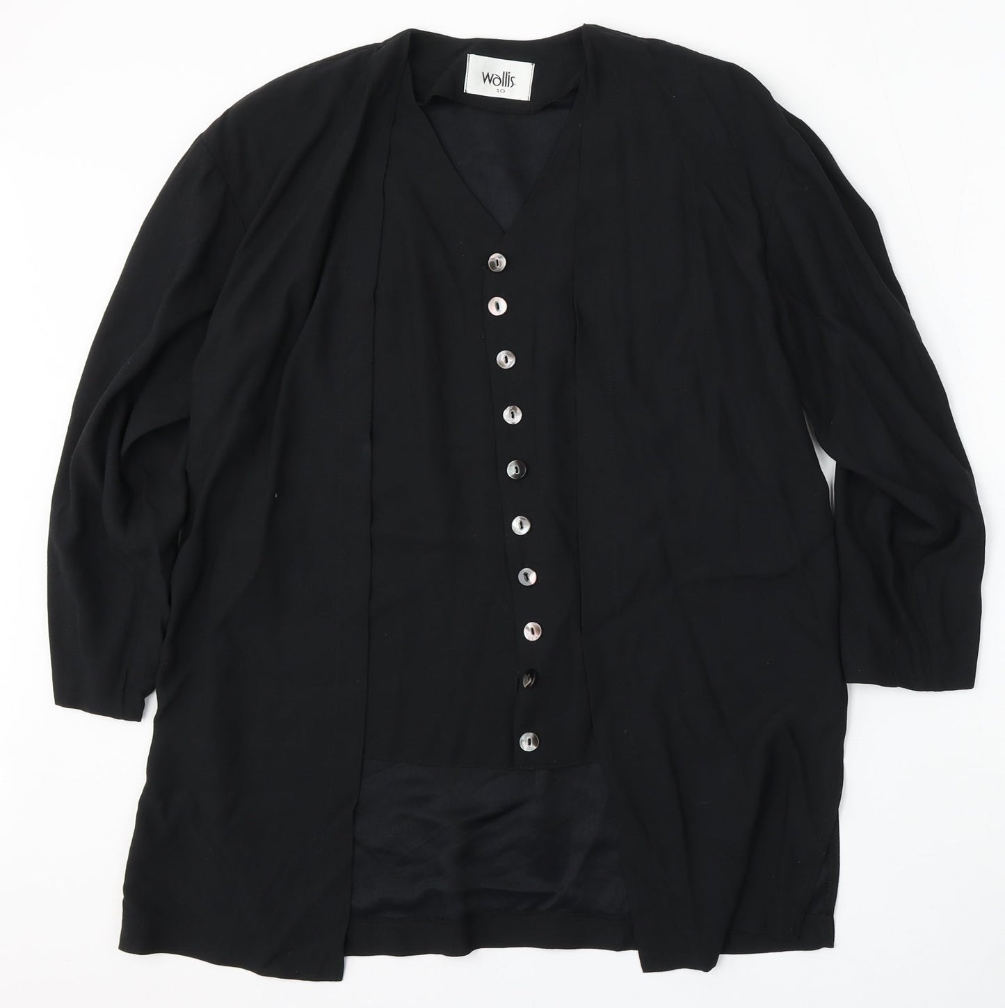 Wallis Womens Black   Jacket  Size 10  Button