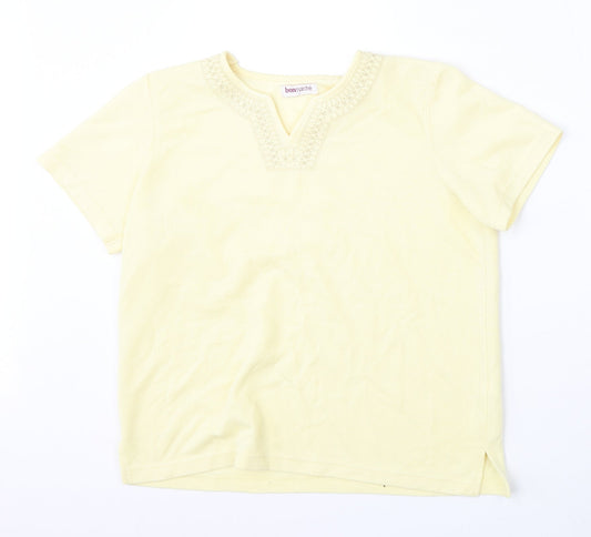 Bonmarché Womens Yellow Round Neck  Polyester Pullover Jumper Size S