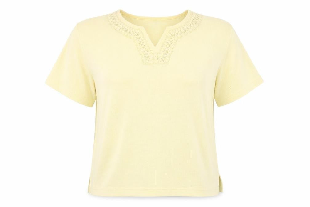 Bonmarché Womens Yellow Round Neck Polyester Pullover Jumper Size S