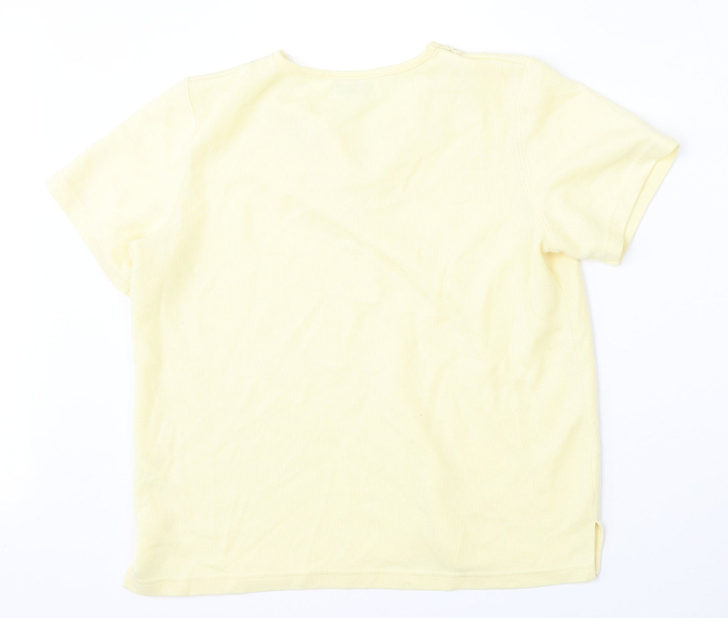 Bonmarché Womens Yellow Round Neck  Polyester Pullover Jumper Size S