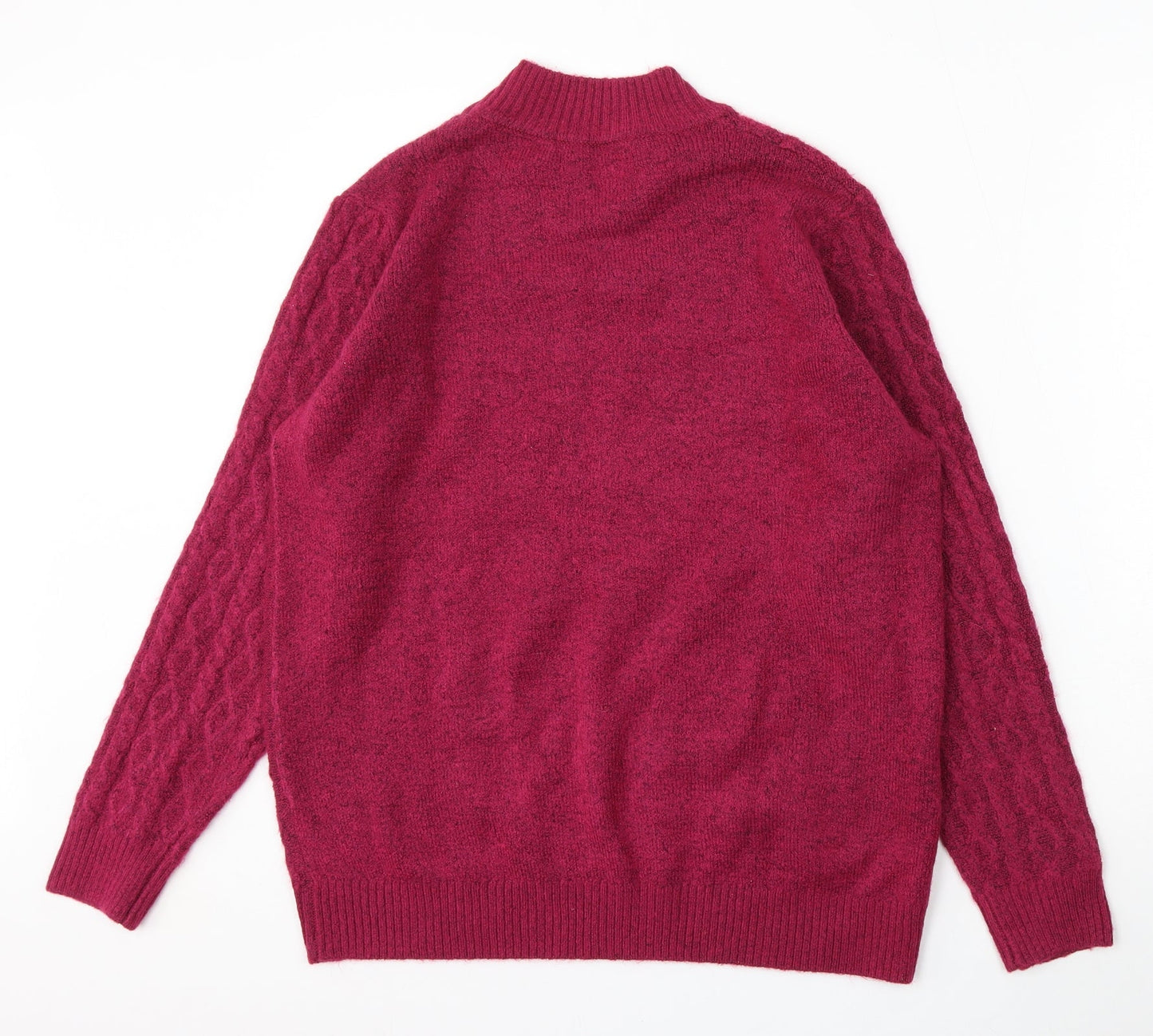 Isle Essentials Womens Purple Mock Neck  Acrylic Pullover Jumper Size M