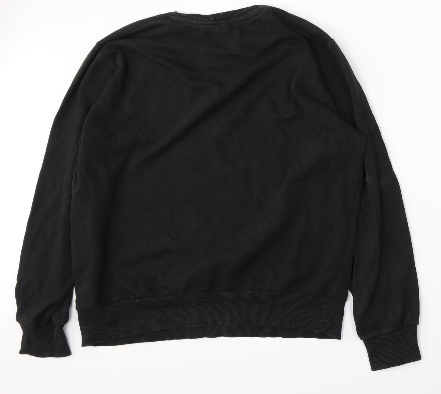 Brave Soul Mens Black  Cotton Pullover Sweatshirt Size XL