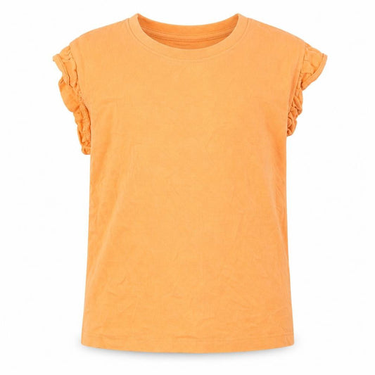 Next Girls Orange  Cotton Basic T-Shirt Size 5 Years Round Neck
