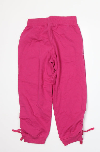 Denim & Co. Womens Pink  Polyester Jogger Trousers Size 8 L20 in Regular