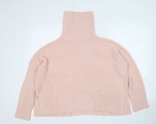 Miss Selfridge Womens Pink Roll Neck  Acrylic Pullover Jumper Size 10
