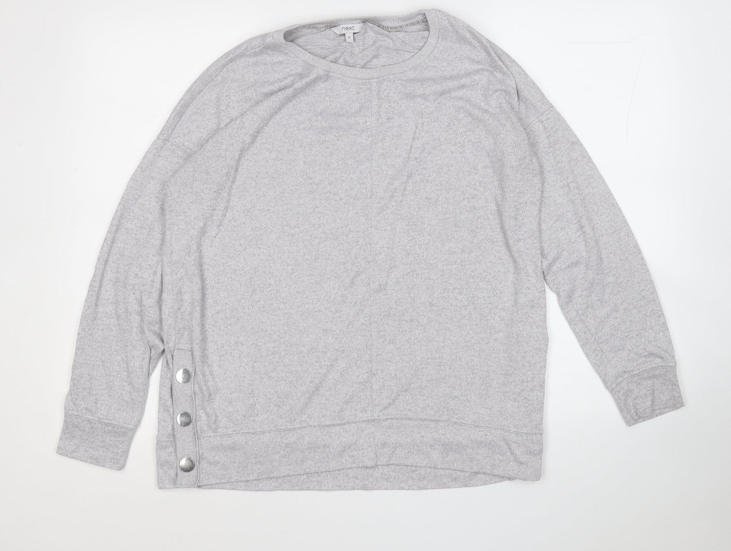NEXT Womens Grey Round Neck  Polyester Pullover Jumper Size 14