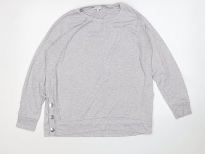 Next Womens Grey Round Neck  Polyester Pullover Jumper Size 14