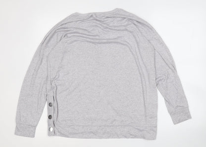Next Womens Grey Round Neck  Polyester Pullover Jumper Size 14