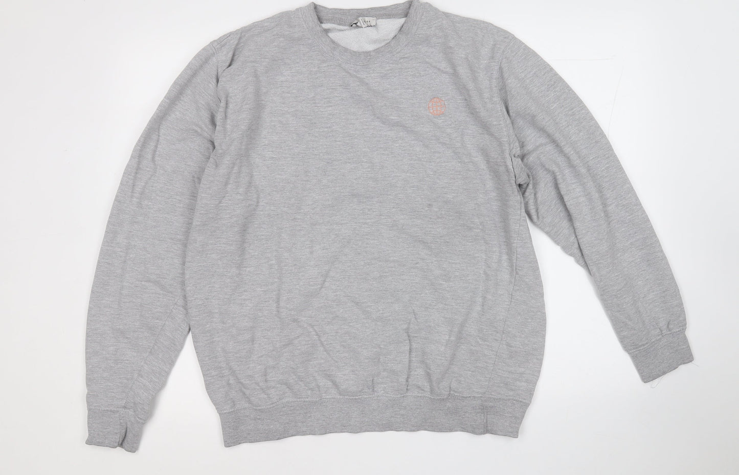 Topshop Womens Grey  Cotton Pullover Sweatshirt Size M