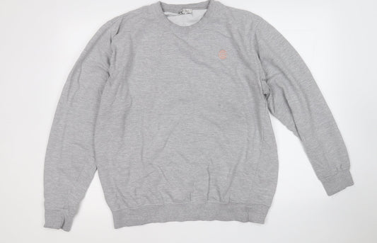 Topshop Womens Grey  Cotton Pullover Sweatshirt Size M