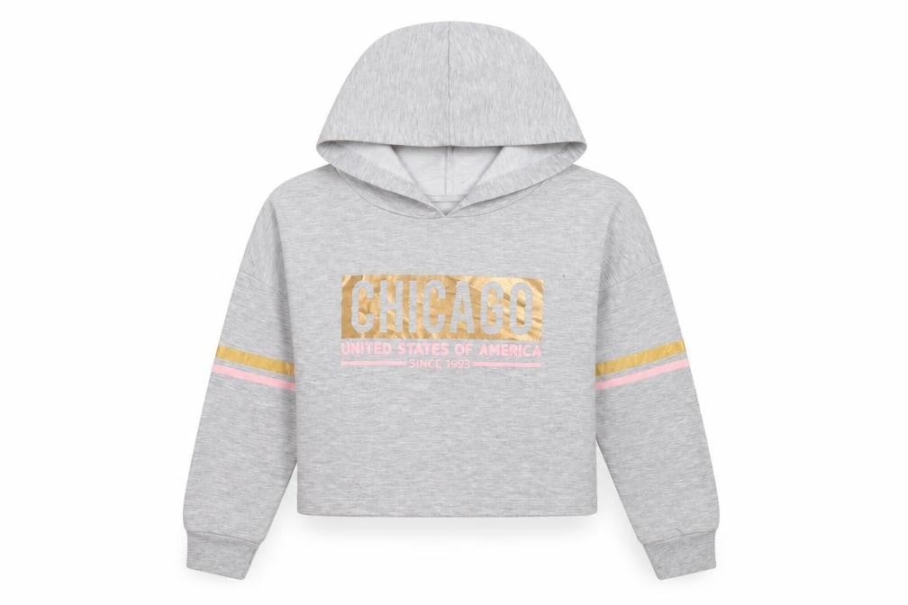 Sienna Dazzel Womens Grey  Acrylic Pullover Hoodie Size S   - Chicago