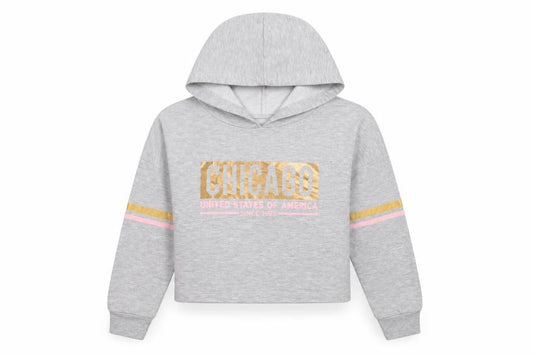 Sienna Dazzel Womens Grey  Acrylic Pullover Hoodie Size S   - Chicago