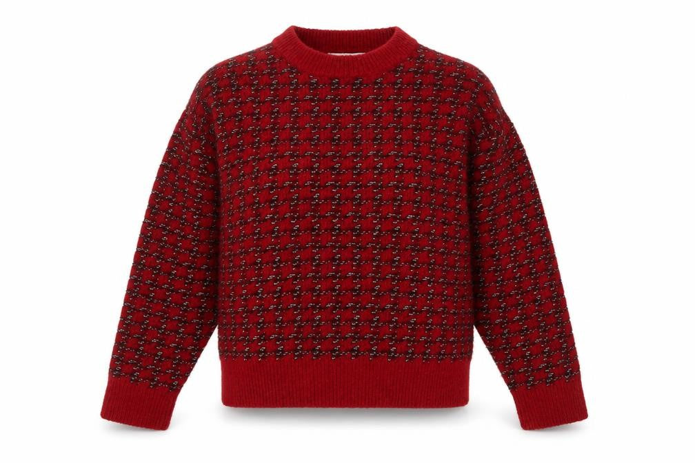 MNG Womens Red Round Neck  Acrylic Pullover Jumper Size S