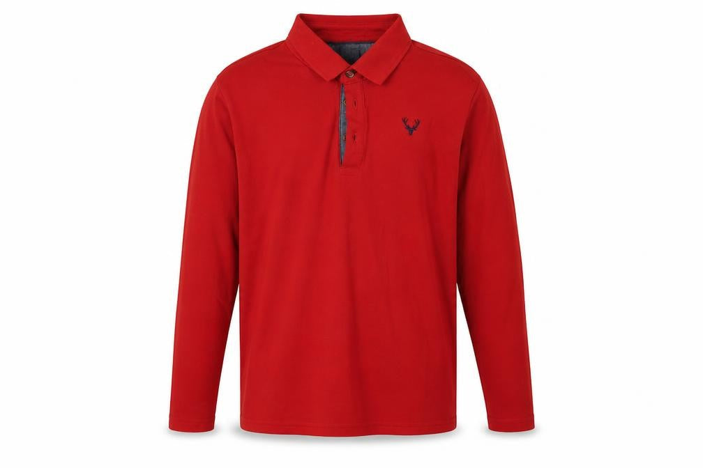 Dunnes Stores Boys Red  Polyester Basic Polo Size L Collared