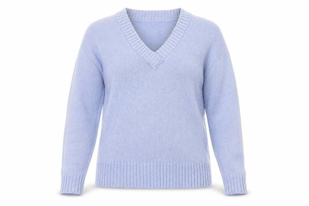 NEXT Womens Blue V-Neck  Acrylic Pullover Jumper Size 8