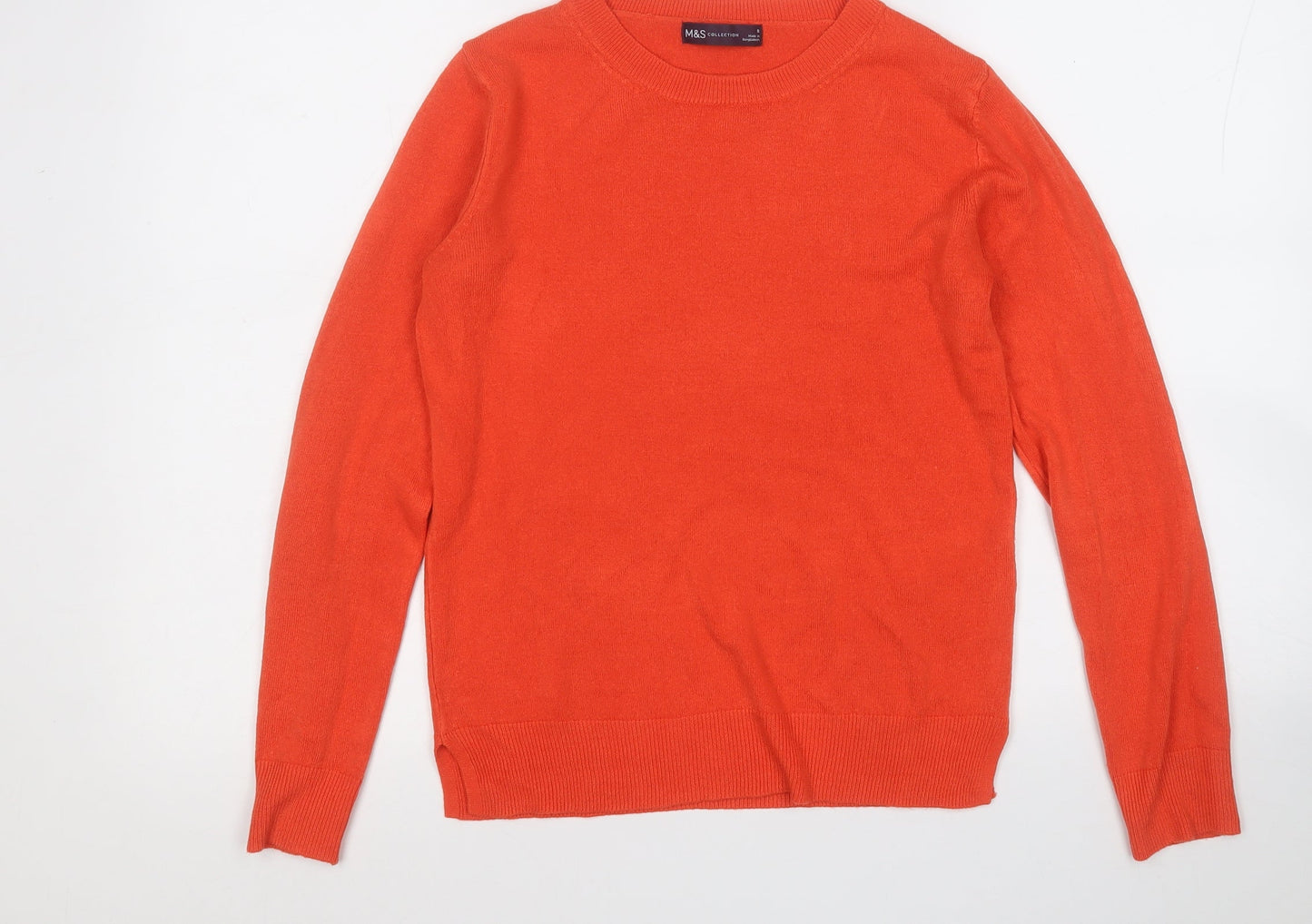 Marks and Spencer Womens Red Round Neck  Acrylic Pullover Jumper Size 8