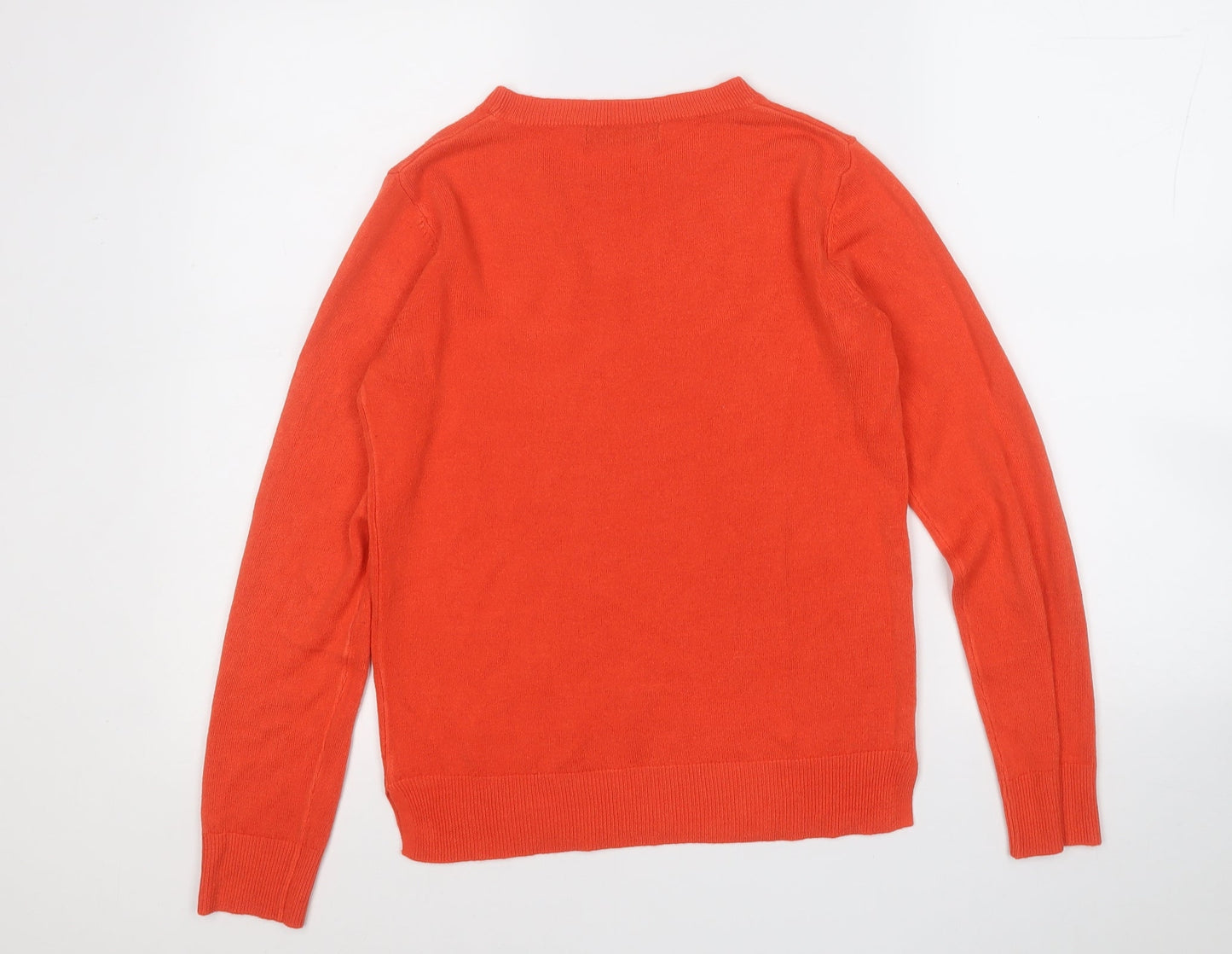 Marks and Spencer Womens Red Round Neck  Acrylic Pullover Jumper Size 8