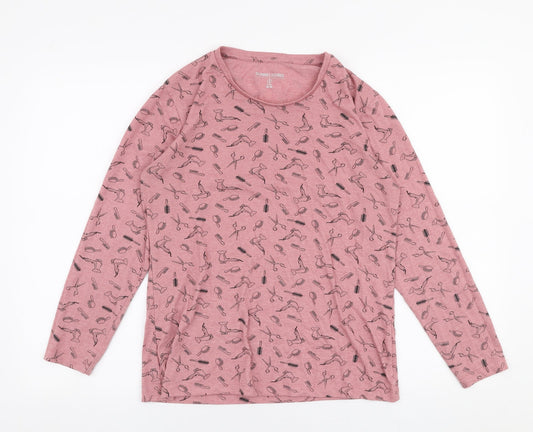 Dunnes Stores Womens Pink  Polyester Jersey T-Shirt Size S Round Neck - Hair dressing