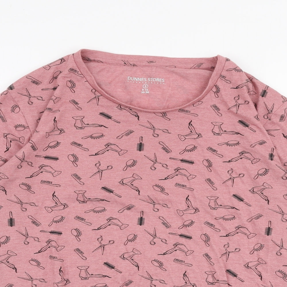 Dunnes Stores Womens Pink  Polyester Jersey T-Shirt Size S Round Neck - Hair dressing