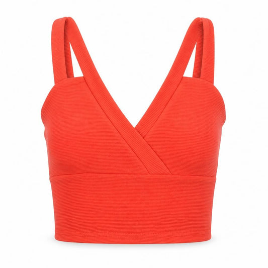 Miss Selfridge Womens Orange  Polyester Cropped Tank Size 4 V-Neck