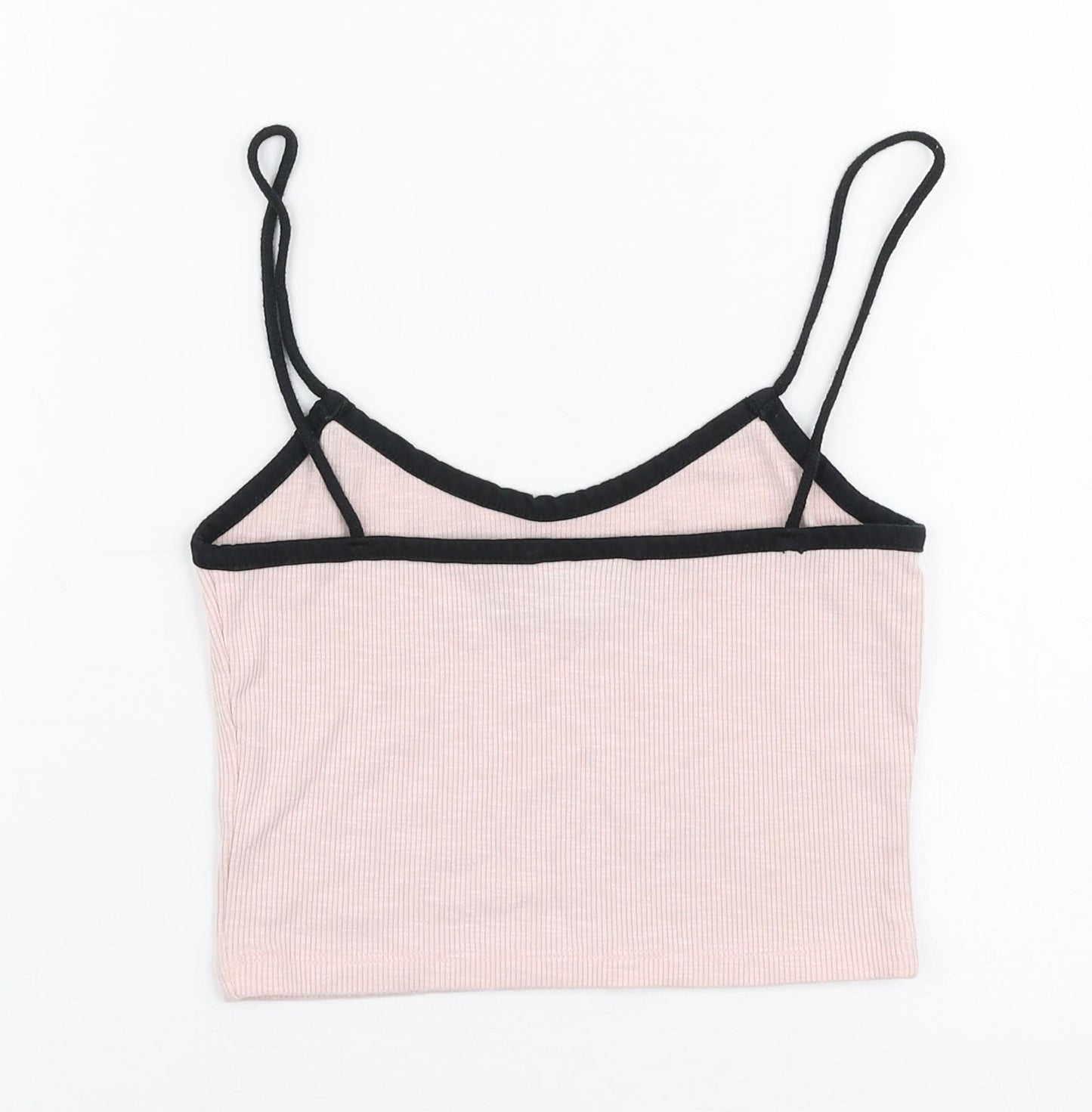Topshop Womens Pink  Polyester Cropped Tank Size 6 Round Neck - Love affair