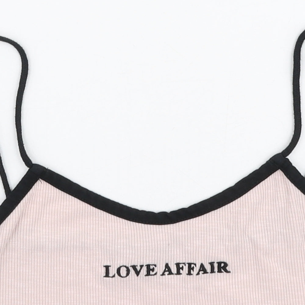Topshop Womens Pink  Polyester Cropped Tank Size 6 Round Neck - Love affair