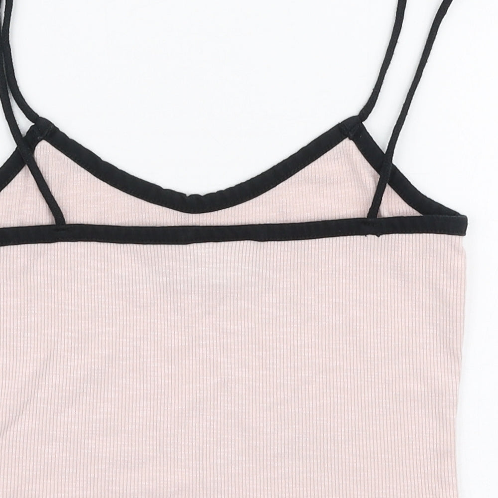 Topshop Womens Pink  Polyester Cropped Tank Size 6 Round Neck - Love affair