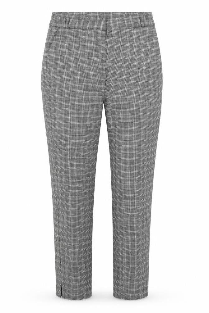Warehouse Womens Grey Check Polyester Trousers  Size 6 L28 in Slim Zip