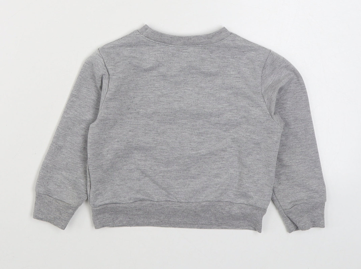 Preworn Girls Grey  Cotton Pullover Sweatshirt Size 2 Years  Pullover