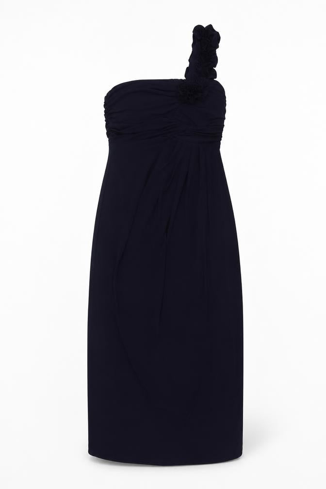 Valerie Bertinelli Womens Blue  Polyester Maxi  Size 10  Off the Shoulder Zip