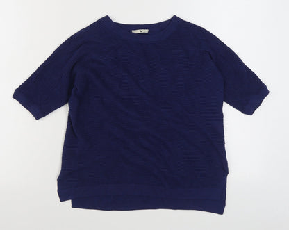 Tu Womens Black Round Neck  Viscose Pullover Jumper Size 10