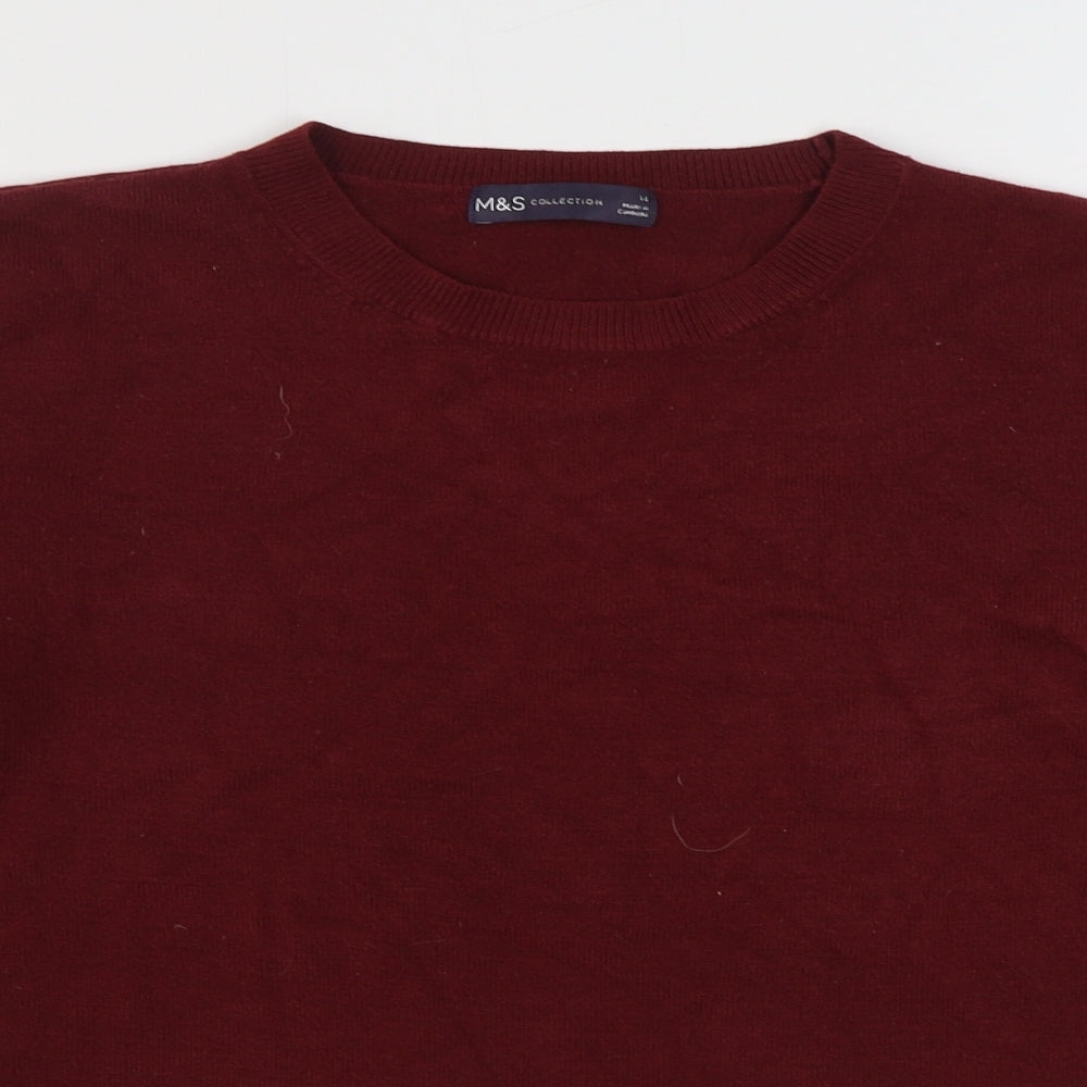 Marks and Spencer Womens Red Round Neck  Acrylic Pullover Jumper Size 14