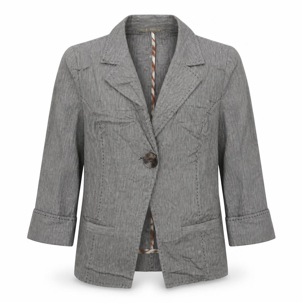 Per Una Womens Grey   Jacket Blazer Size 10  Button