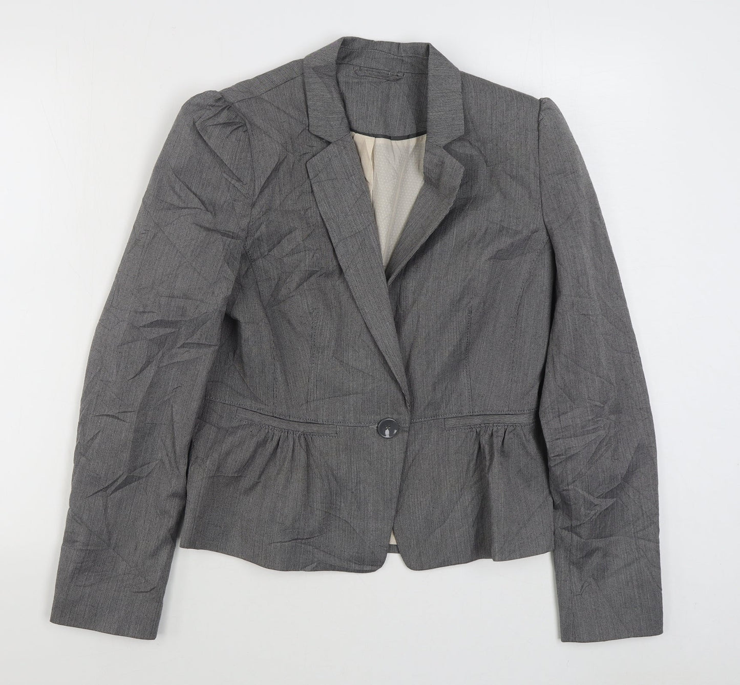 New Look Womens Grey   Jacket Blazer Size 12  Button