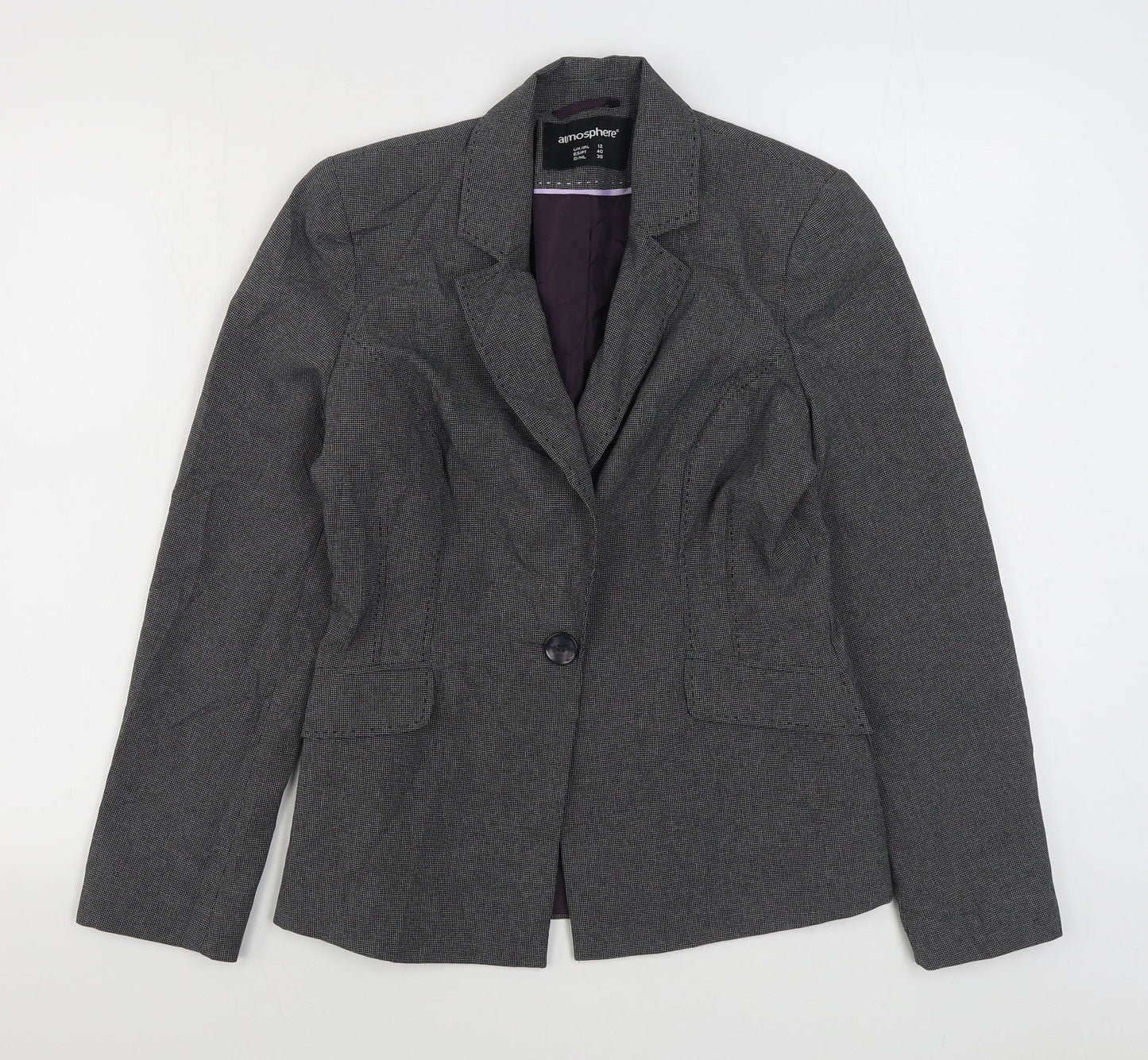 Atmosphere Womens Grey   Jacket Blazer Size 12  Button