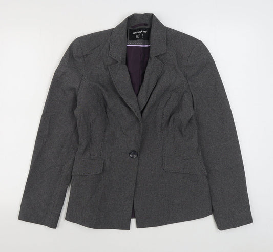 Atmosphere Womens Grey   Jacket Blazer Size 12  Button