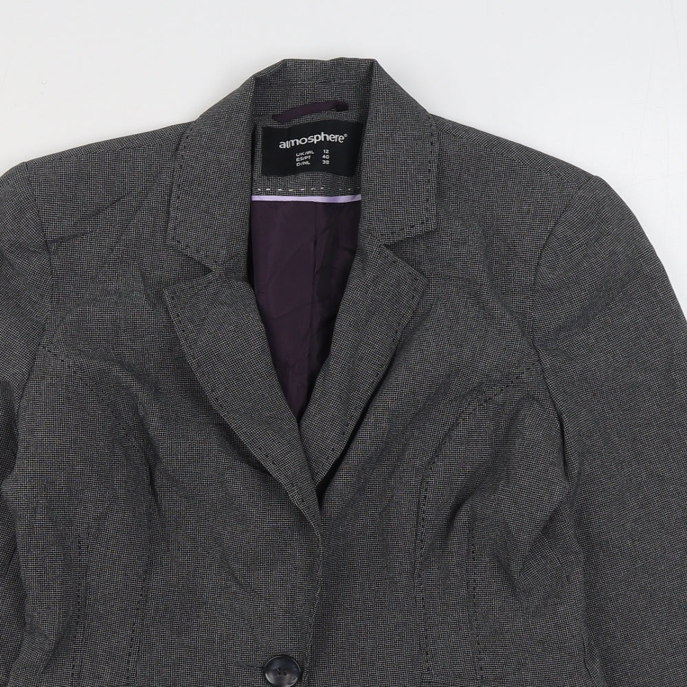 Atmosphere Womens Grey   Jacket Blazer Size 12  Button