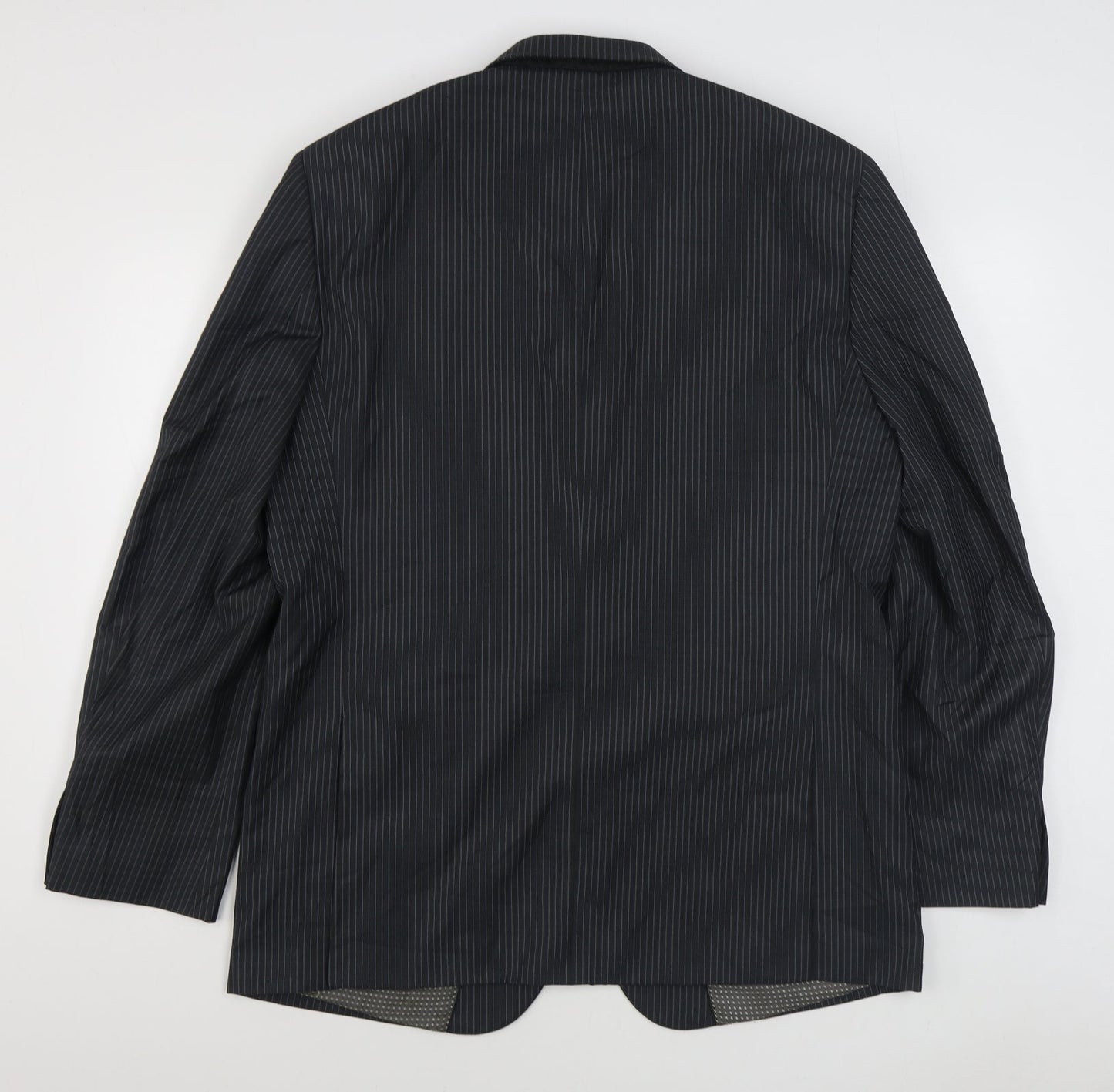 NEXT Mens Black Striped Wool Jacket Suit Jacket Size 44