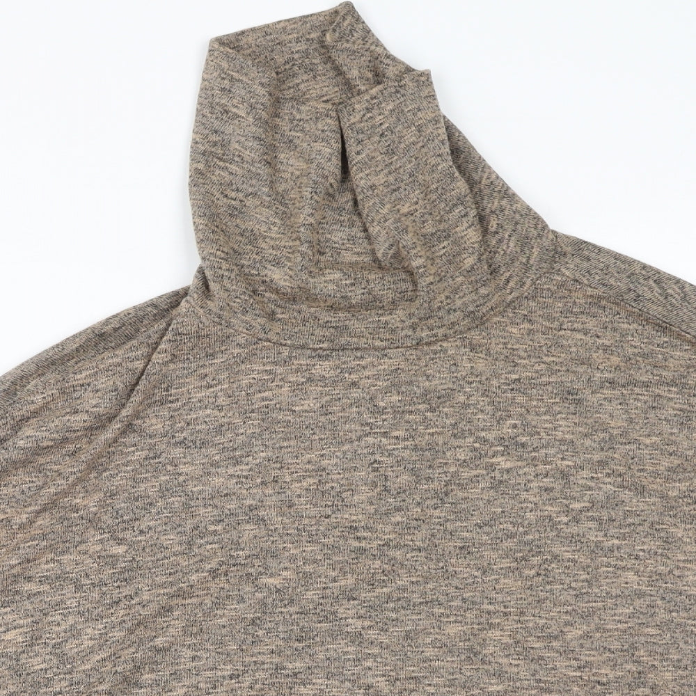 New Look Womens Brown High Neck  Polyester Pullover Jumper Size 8