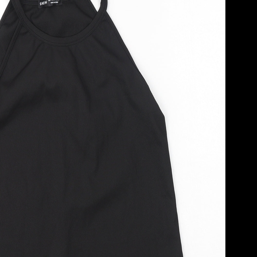 SheIn Womens Black  Polyester Camisole Tank Size L Halter