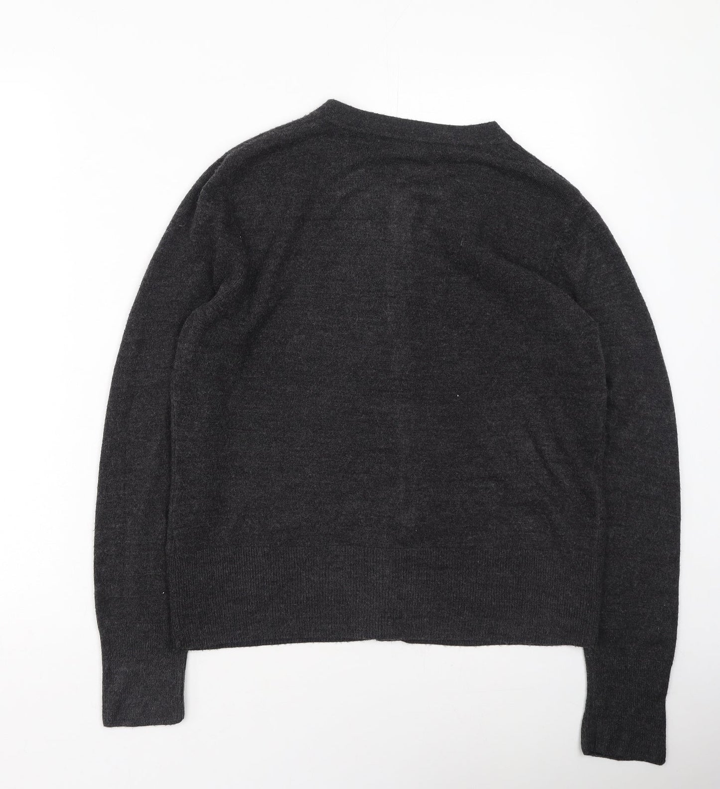 South  Womens Grey Round Neck  Acrylic Cardigan Jumper Size 16