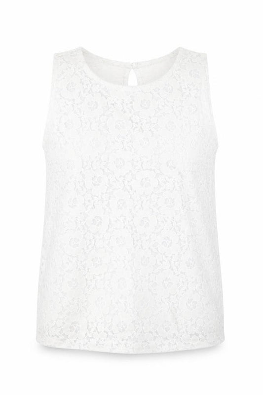 Topshop Womens Ivory  Polyester Camisole Tank Size 10 Round Neck