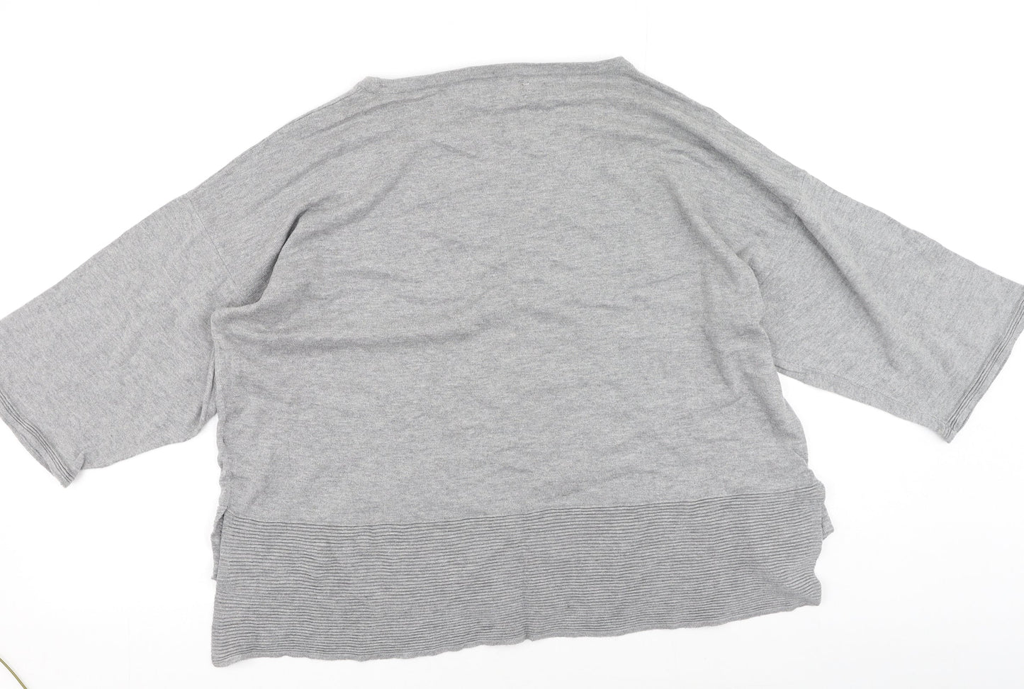 NEXT Womens Grey Round Neck  Cotton Pullover Jumper Size 16