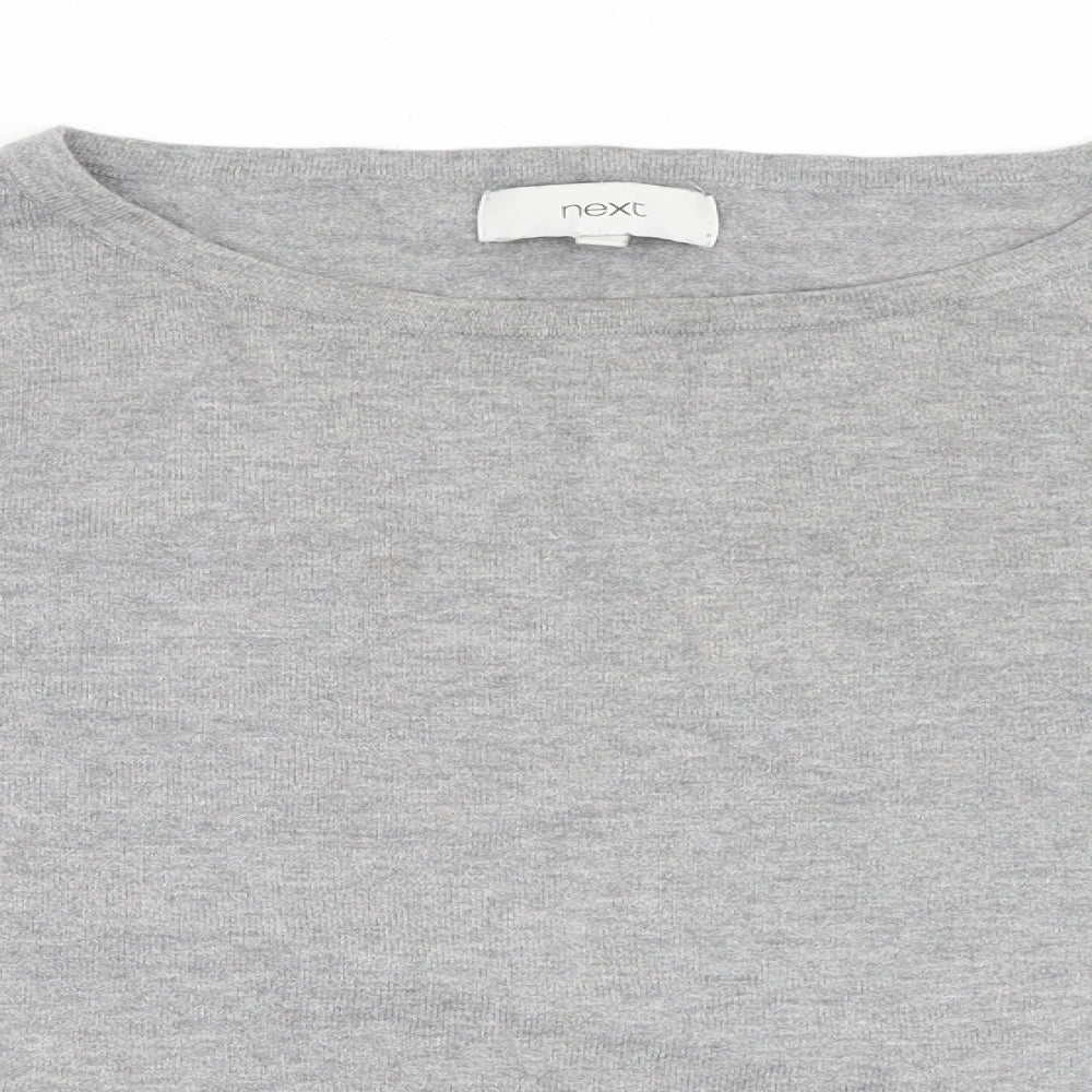 NEXT Womens Grey Round Neck  Cotton Pullover Jumper Size 16