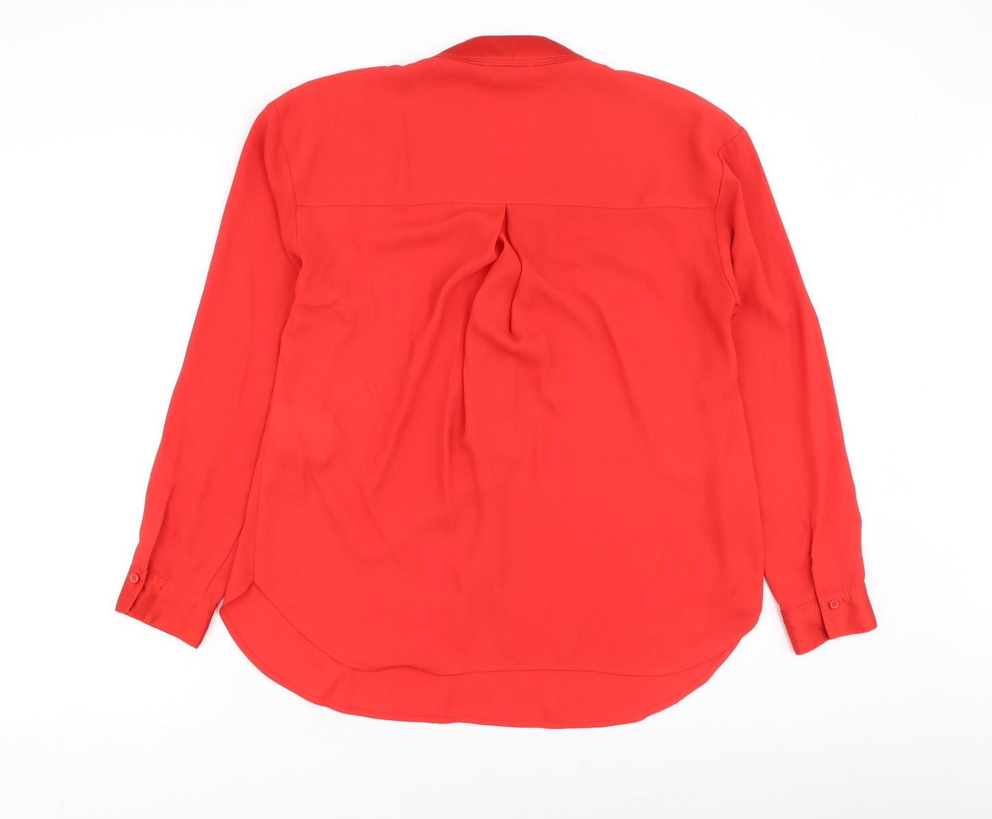 Warehouse Womens Red  Polyester Basic Blouse Size 10 V-Neck