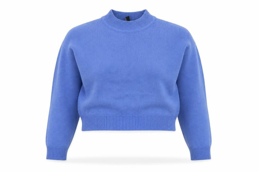 Divided Womens Blue Round Neck  Acrylic Pullover Jumper Size S