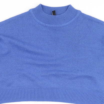 Divided Womens Blue Round Neck  Acrylic Pullover Jumper Size S