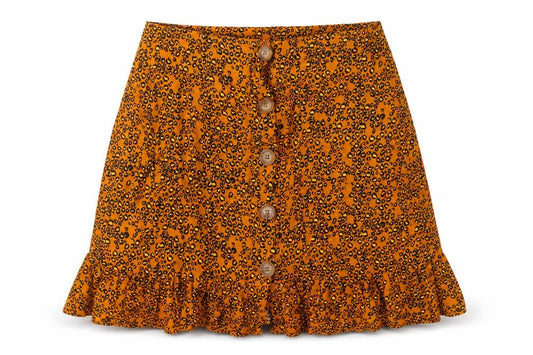 Papaya Womens Orange Animal Print Viscose Flare Skirt Size 8