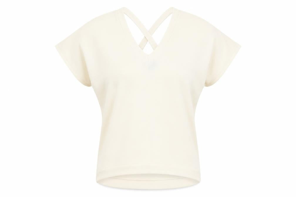 River Island  Womens Beige  Polyester Basic T-Shirt Size 6 V-Neck
