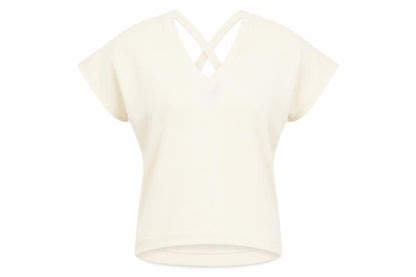 River Island  Womens Beige  Polyester Basic T-Shirt Size 6 V-Neck